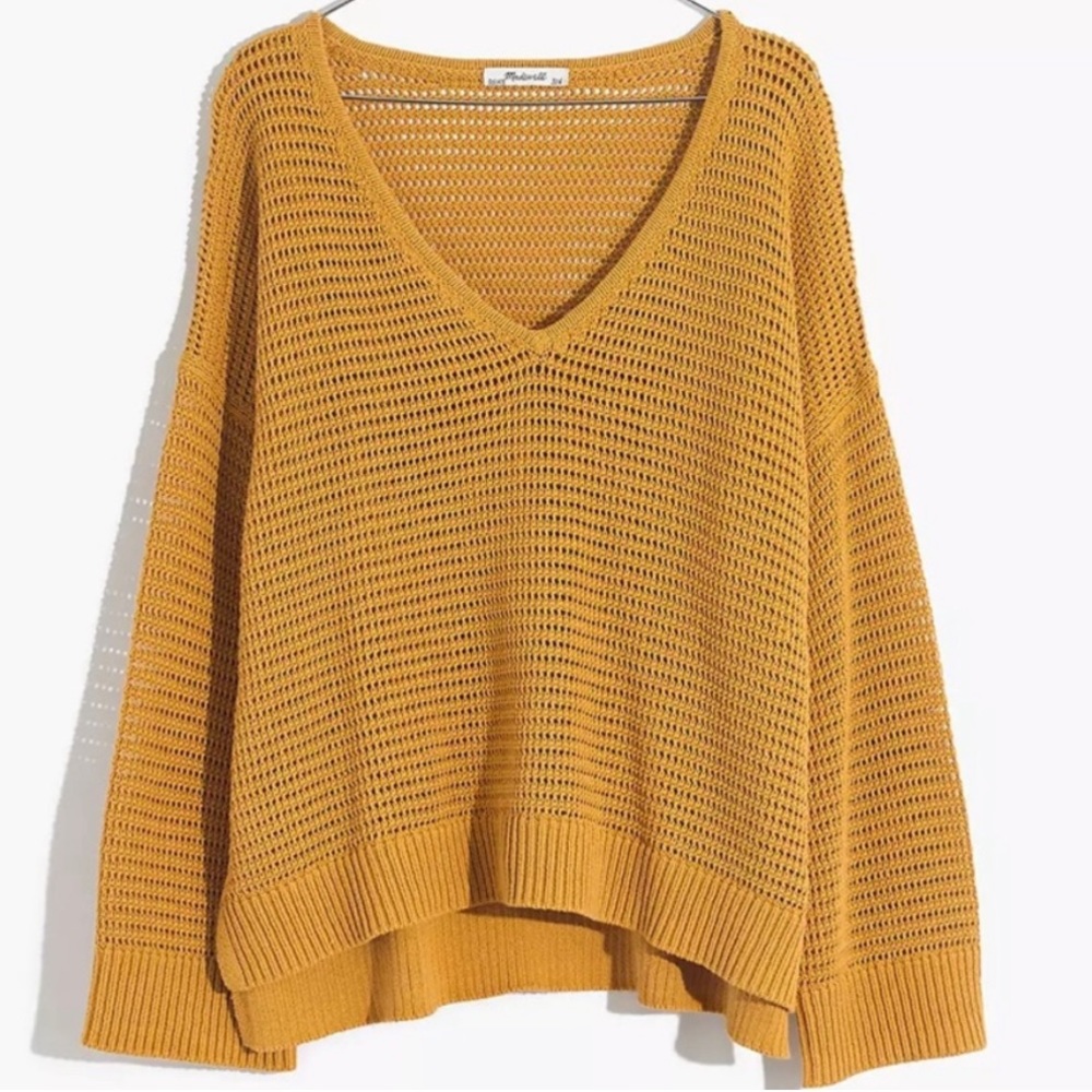 Madewell knit sweater mustard